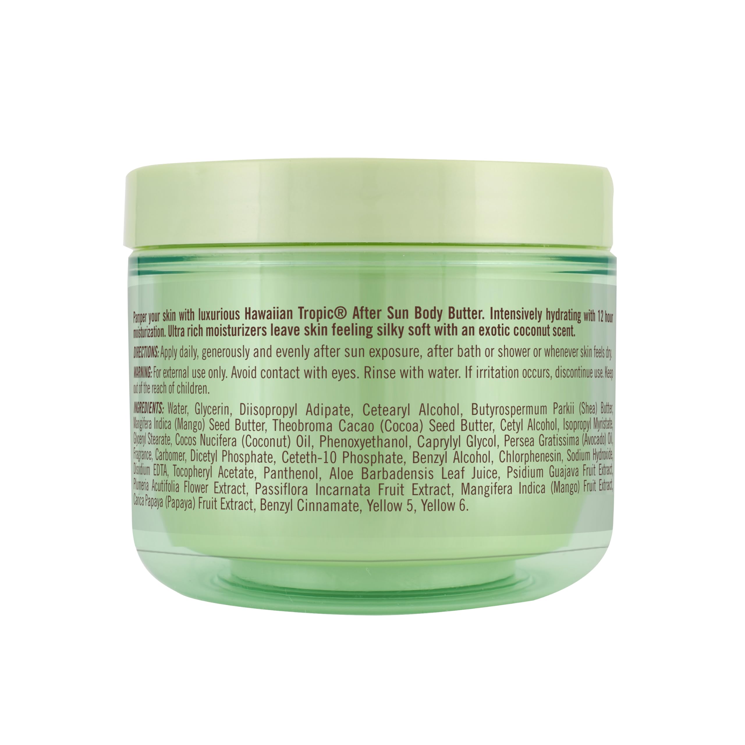 Hawaiian Tropic After Sun Body Butter with Coconut Oil, 8 Oz | Moisturizing after sun lotion, 12 hours of hydration, Coconut scent, Made with shea butter, Soothes skin