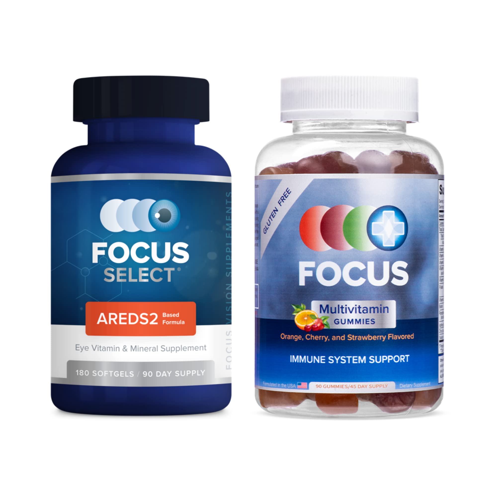 Focus Select AREDS2-Based Eye Vitamin Supplement with Low-Zinc, 120 Count | Lutein and zeaxanthin vision supplement for macular support, doctor-developed, safe for smokers, made in USA, 60-day supply