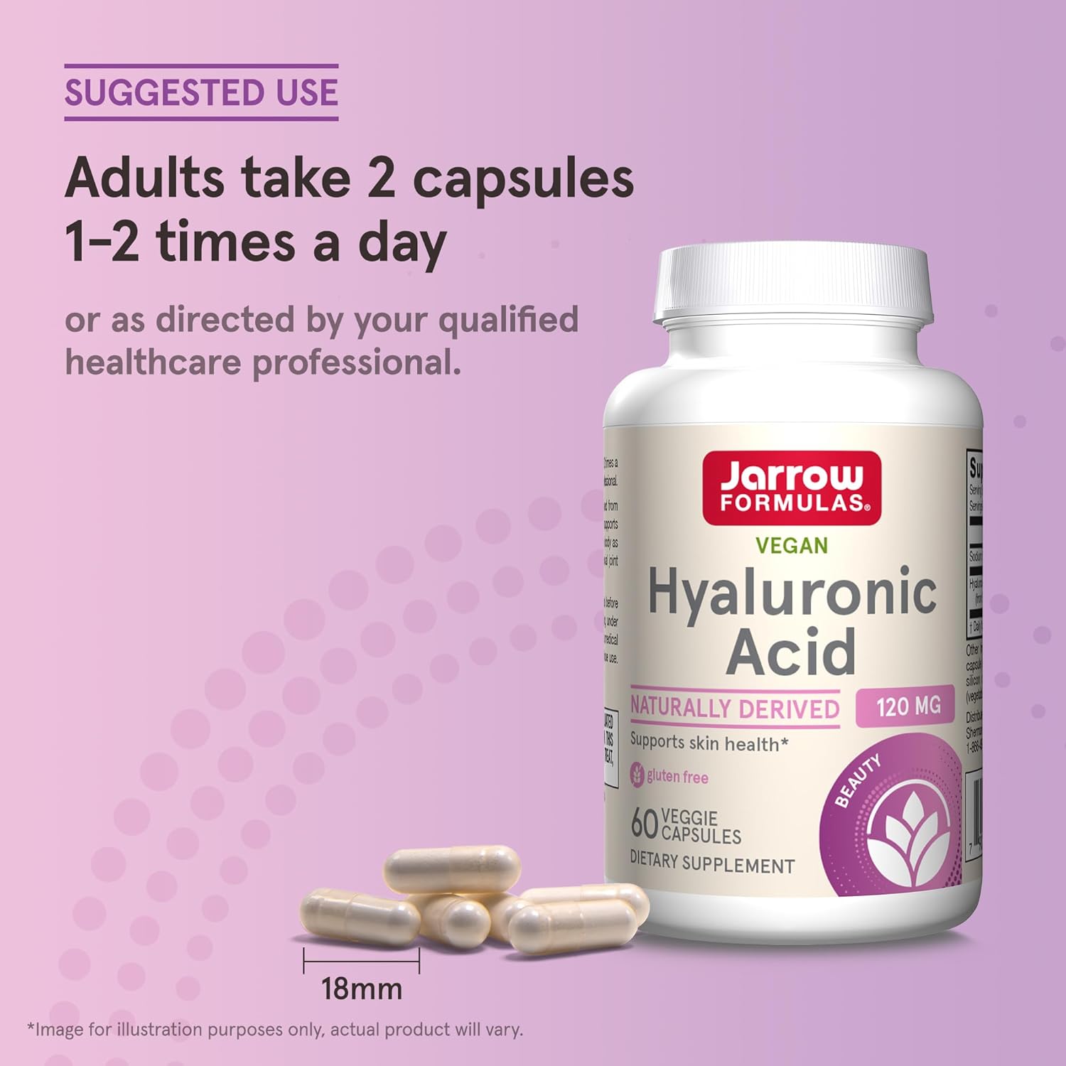 Buy now Jarrow Formulas Hyaluronic Acid 120 mg, Dietary Supplement, Skin Health Support, 60 Veggie Capsules, Up to 30 Day Supply at indiglob india