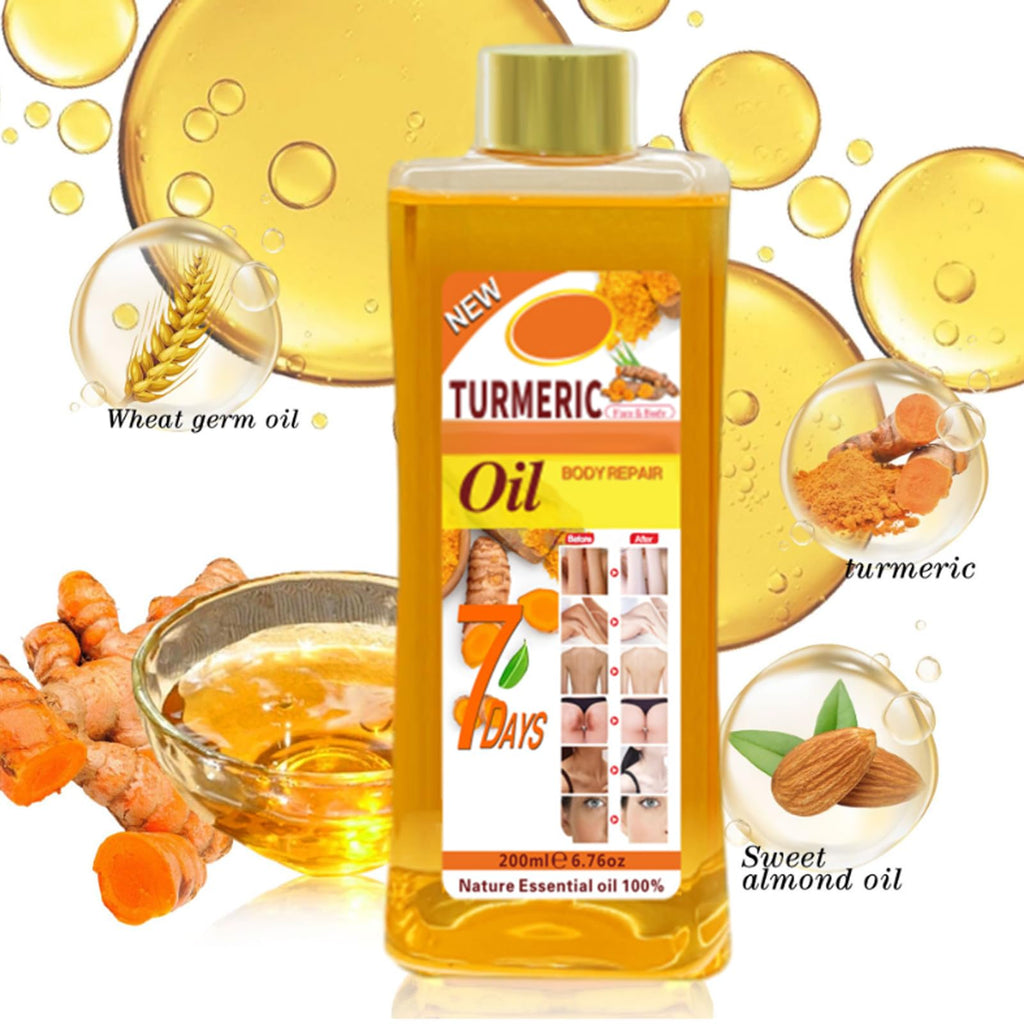 Turmeric Oil for Skin, Soft 7 Turmeric Oil, Natural Moisturizing Nourishing for Face and Body, Vitamin E Body Oil, for All Skin Types