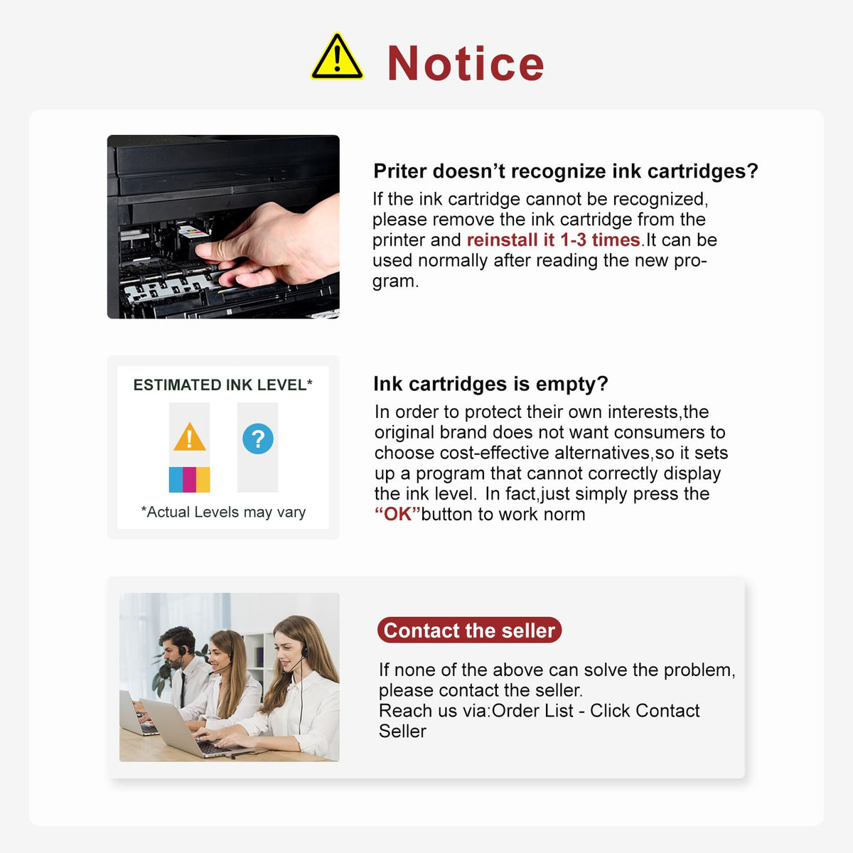 Replaced for Canon PG-260 / CL-261 for Canon 260 and 261 Ink Cartridges 2PK