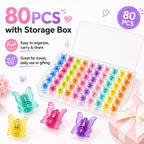 80Pcs Mini Butterfly Hair Clips for Women, 10 Glitter Colors, 0.6inch/1.5cm Tiny Claw Clips, 90s Y2K Hair Accessories, Small Butterfly Hair Clips with Storage Box