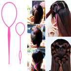 ZVOREI 8Pcs Hair Brushes Set wit, Pink 4Pcs Topsy Hair Tail Tools | 1Pcs Bristle Teasing Hair Brush 1Pcs Edge Control Brush 2Pcs Metal Pin Rat Tail Combs for Woman Girl Hair Styling
