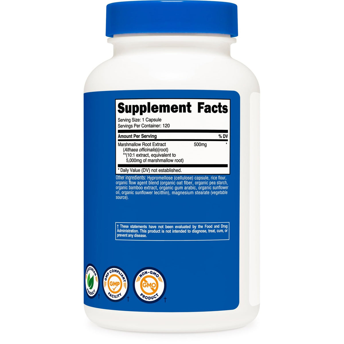 Nutricost Marshmallow Root 120 Capsules for 120 Servings Per Bottle