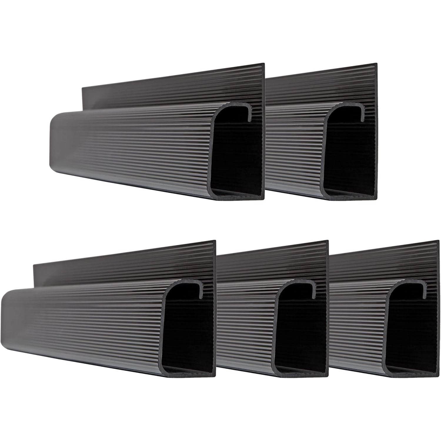 Buy now Cable Management Kit - 5-Pack 16-Inch J Channel Wire Organizers for Cords - Easy to Install Cord Hider Kit for Desk, Office, and Kitchen Use - Cable Management Under Desk by Simple Cord (Black) at indiglob india