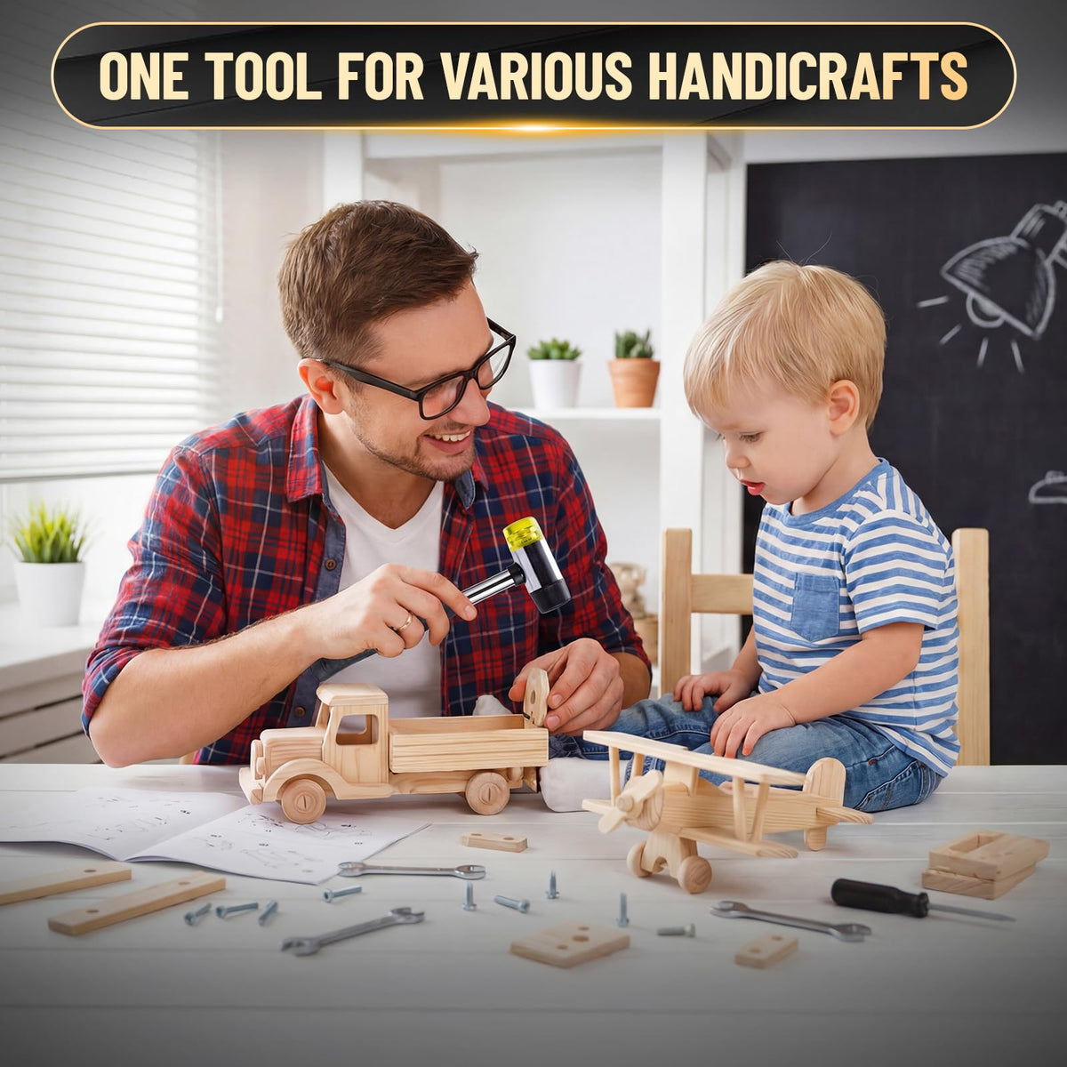25mm Double-Faced Rubber Mallet Hammer – Soft Non-Marring Rubber Head, Lightweight & Shockproof with Non-Slip Handle, Durable Scratch-Free Tool for Jewelry, Leather, Flooring, Tile & DIY