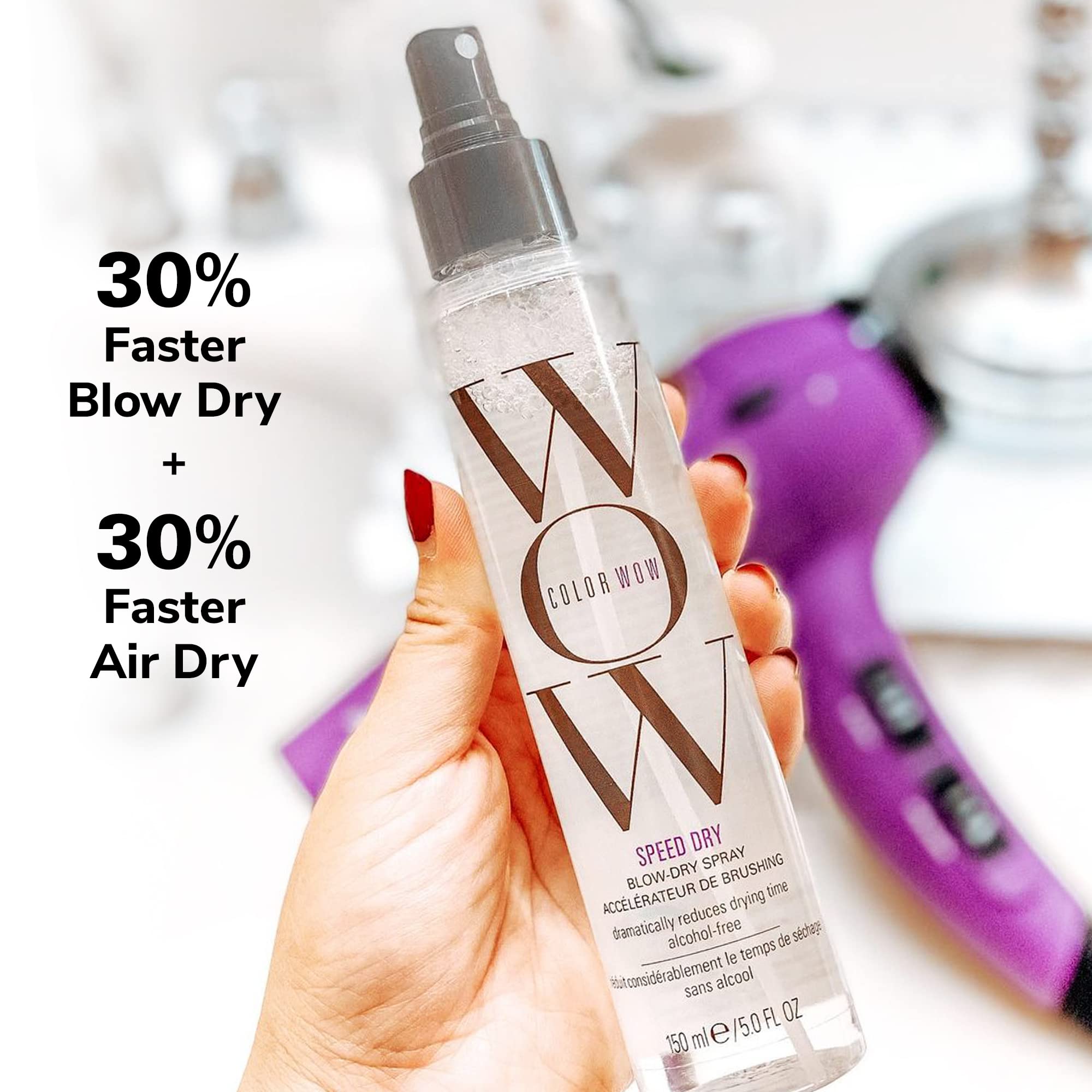 Buy now COLOR WOW Speed Dry Blow Dry Spray â€“ Cut Blow Dry Time by 30% | Heat Protectant, Prevent Breakage | Cruelty-Free & Gluten-Free at indiglob india