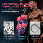 Health4All Creatine Monohydrate Gummies 5g for Men & Women, Creatine Gummy for Strength Energy & Muscle Growth Support Pre-Workout Supplement - Raspberry & Blueberry 120 Gummy