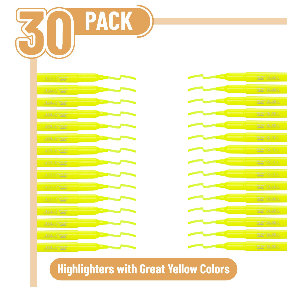 Mr. Pen- Yellow Highlighters, 30 Pack, Chisel Tip, Quick-Dry