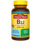Nature Made Maximum Strength Vitamin B12 5000 mcg Softgels, 60 Softgels | Energy Metabolism Support Supplement for Men and Women, Helps Reduce Fatigue for Those Low in Vitamin B12, 60 Day Supply
