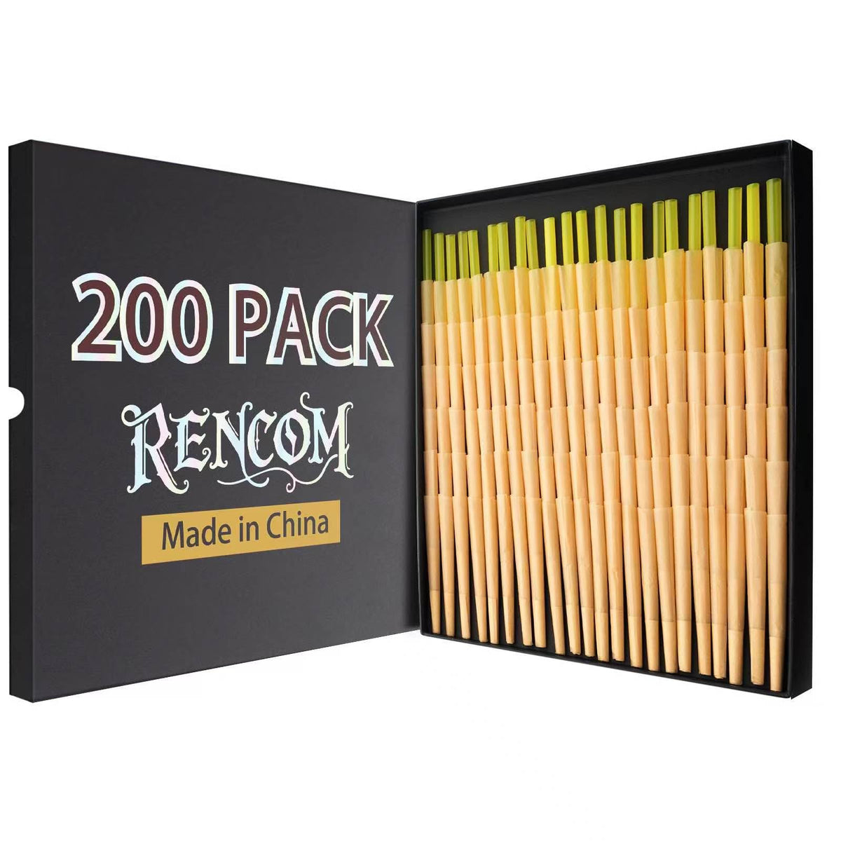 Rolling Cones 1-1/4 Size-200 Pack - Cones 1-1/4 Size - Slow Burning 1-1/4 Size Pre Rolled cones Made of Paper with Tips & Packing Tubes Included