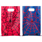 PintreeLand 40 PCS Spider Web Party Favor Bags, Red and Blue Goodie Candy Bags for Birthday
