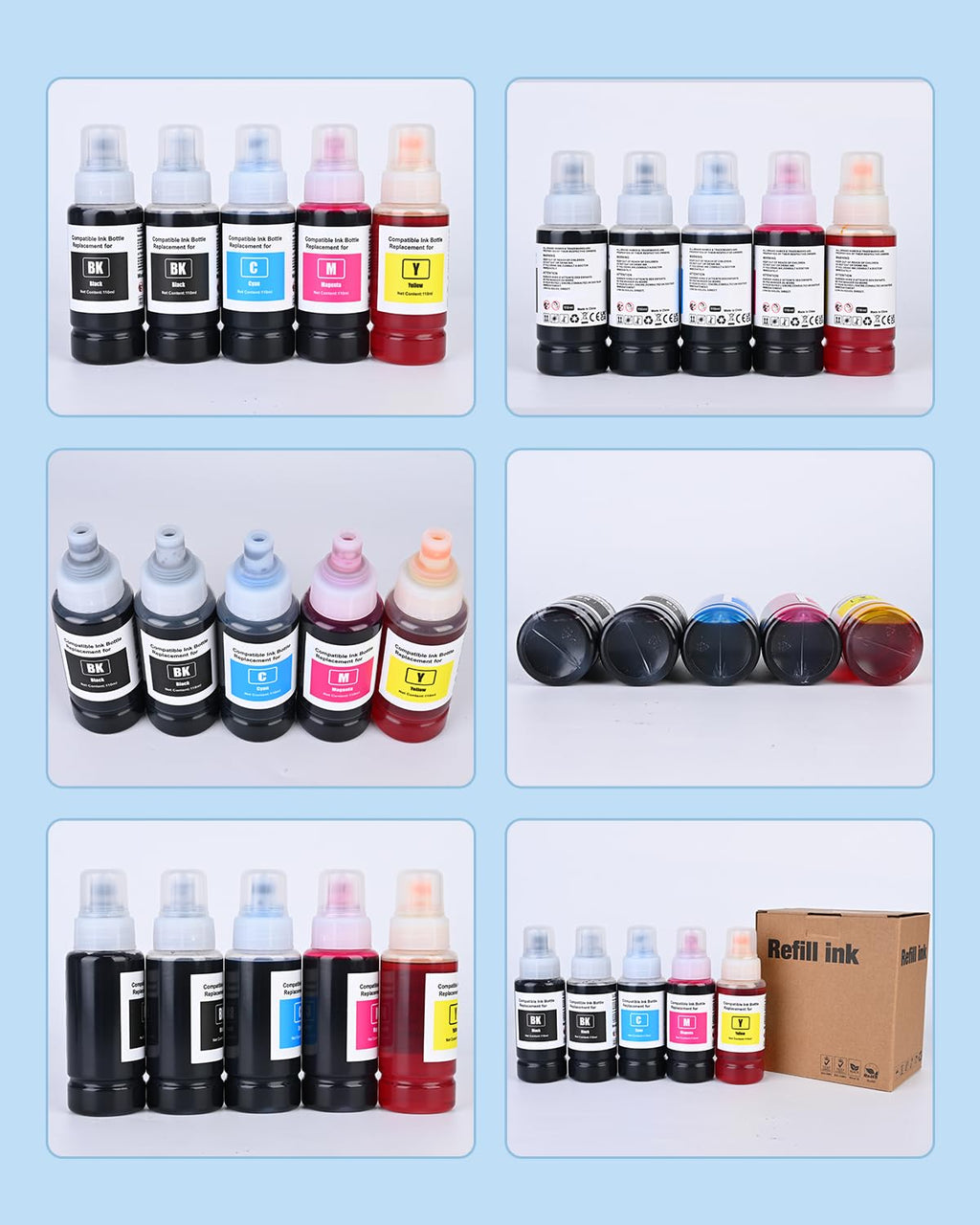Compatible Ink Bottle Replacement for Epson 522 Ink Refill Bottles