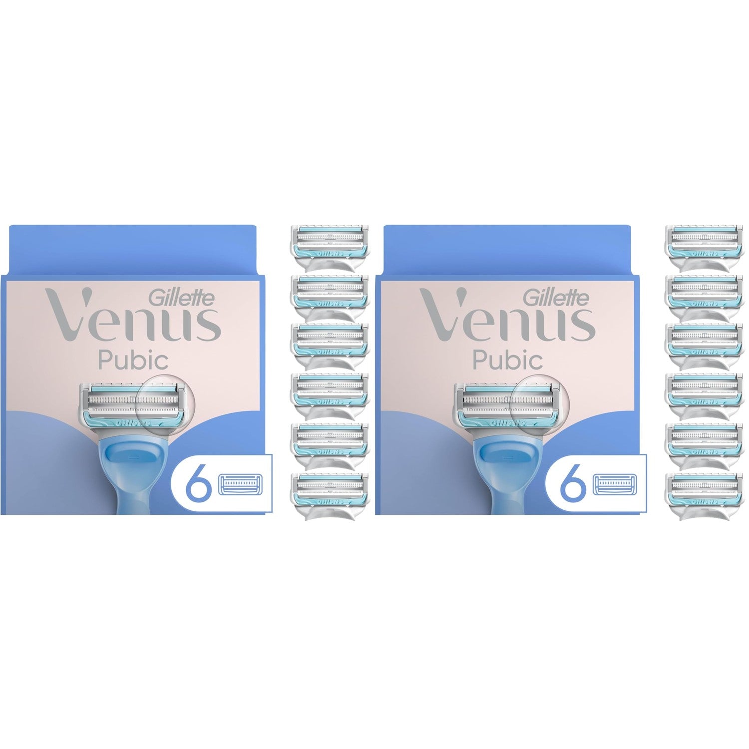 Gillette Venus Intimate Grooming Razors for Women, 6 Razor Blade Refills, Bikini Razors for Women
