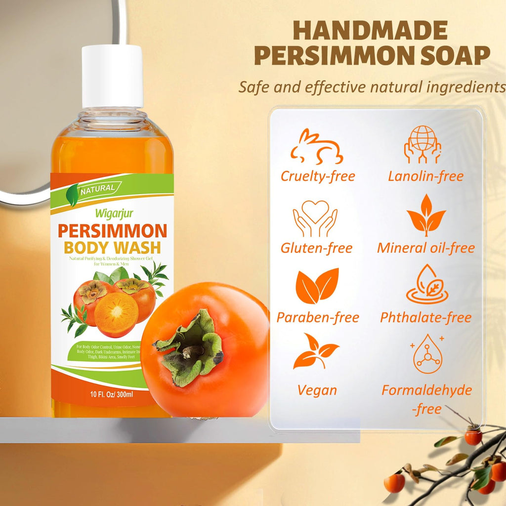 Persimmon Body Wash for Body Odor Control, Age-Related Odor Cleanser