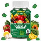 Sugar-Free Super Greens Gummies — Fruits and Veggies Supplement (30-Days) | US-Made, 35+ Greens, Veggie & Fruit Gummies to Boost Immunity, Skin & Gut Health - Ideal for Adults & Picky Teens(60 Gummies)
