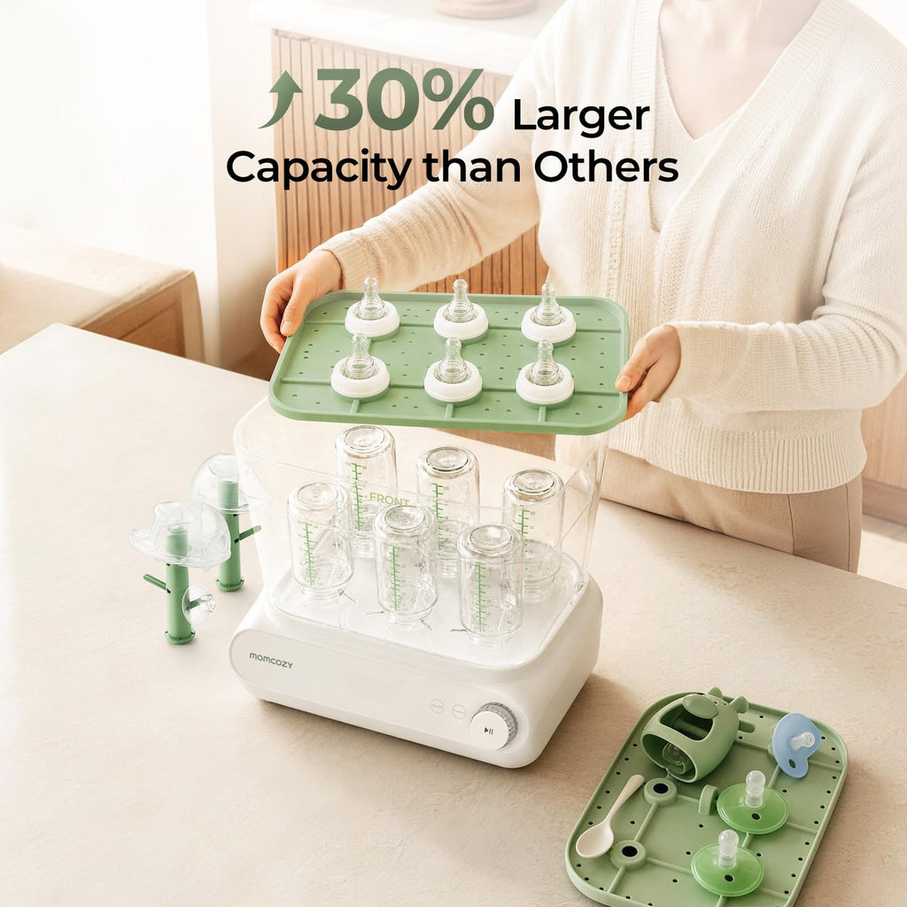 Momcozy 3-Layers Large Capacity Bottle Sterilizer and Dryer, Pump Part Mode