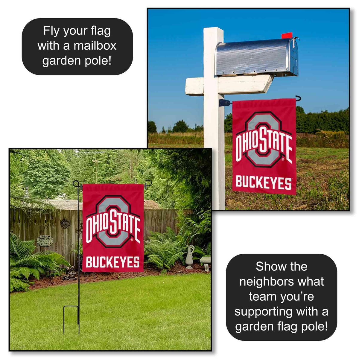 College Flags & Banners Co. Ohio State Buckeyes Garden Flag