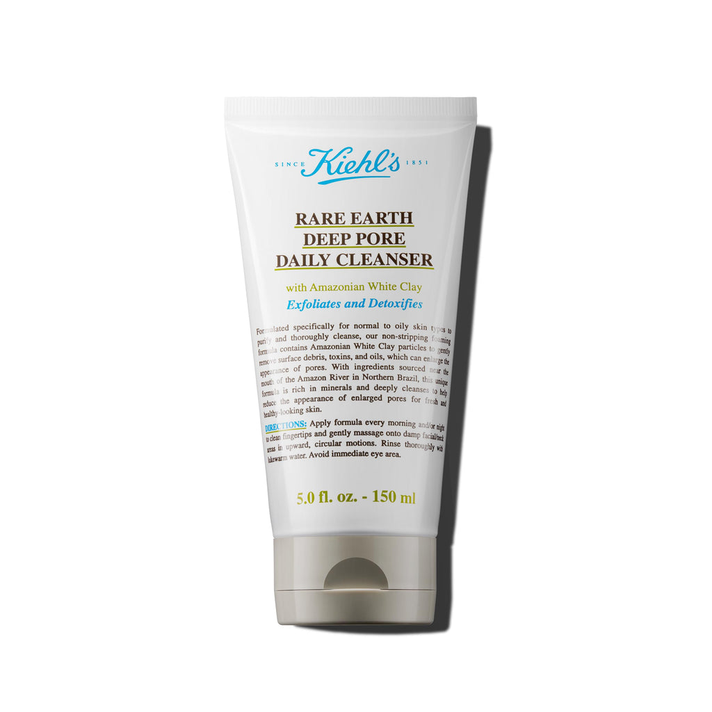 Buy now Kiehl's Rare Earth Deep Pore Daily Cleanser, Gentle Exfoliating Face Wash for Oily Skin, Detoxifies & Exfoliates Skin, Minimizes Pores, with Amazonian White Clay, Fragrance-free - 5 fl oz at indiglob india