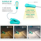 Buy now Vekkia Rechargeable Book Light for Reading in Bed, 3 Color x 3 Brightness, Lightweight Reading Light, Up to 70 Hours Lighting, Great for Readers, Travel (Blue) at indiglob india