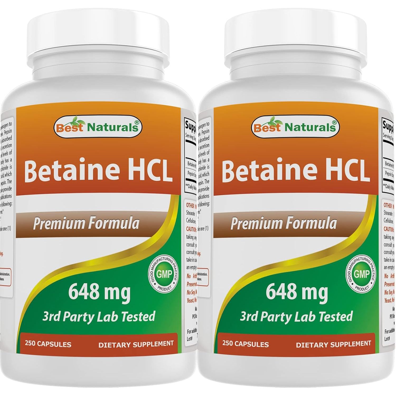 Buy now Best Naturals Betaine HCL 648 mg 250 Capsules 250 Count (Pack of 2) at indiglob india