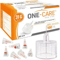ONE-CARE Pen Tips, 31G x 8mm, Ultra-Fine, Twist-On Design, 100 Count