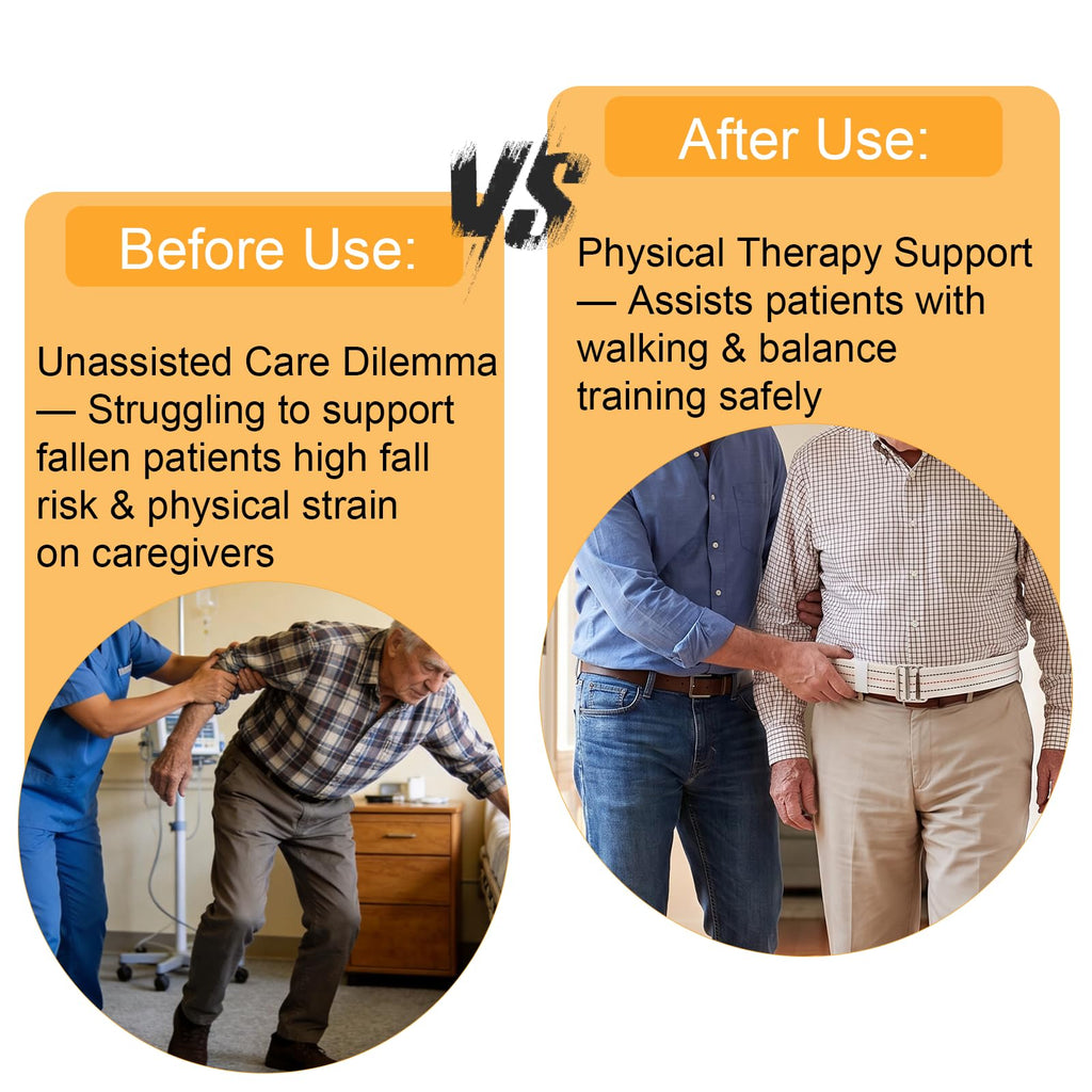 60×2 Inch Gait Belt for Seniors, Gate Belts Medical for Elderly, Transfer Belt for Physical Therapy, Elderly Care, Rehabilitation Patients, Therapist with Durable Metal Buckle with Anti-Slip Serrated
