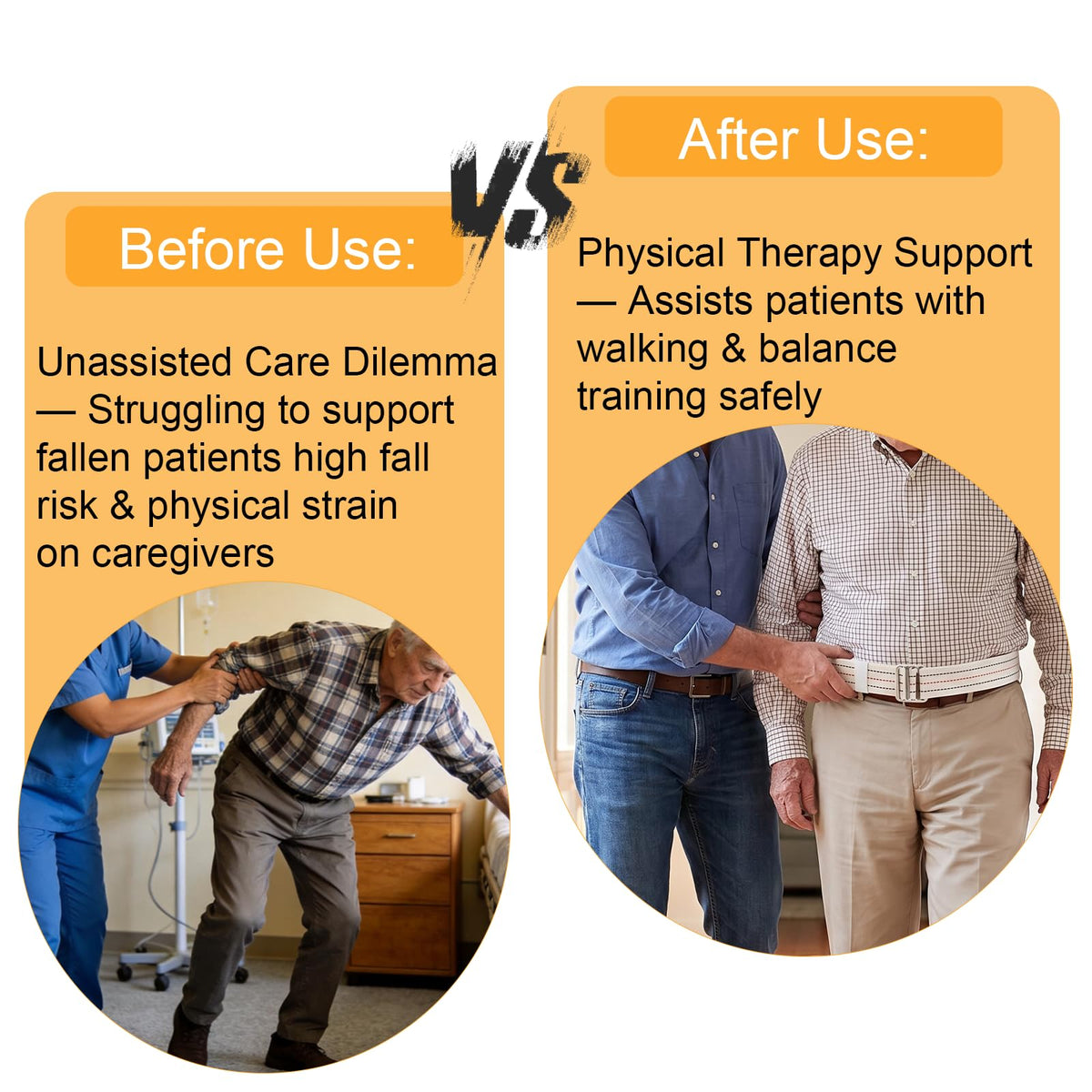 60×2 Inch Gait Belt for Seniors, Gate Belts Medical for Elderly, Transfer Belt for Physical Therapy, Elderly Care, Rehabilitation Patients, Therapist with Durable Metal Buckle with Anti-Slip Serrated