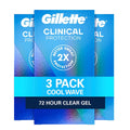Buy now Gillette Clinical Antiperspirant and Deodorant for Men, 72hr Sweat & Odor Protection, Long Lasting Freshness, Anti-White Mark Technology, Clear Gel, Cool Wave Scent, 1.6 oz (Pack of 3) at indiglob india