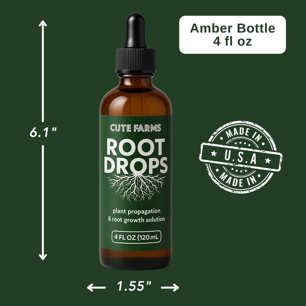 Root Drops - Liquid Rooting Booster | Rapid Growth, Stronger Root System, Reduced Transplant Shock | Ideal for Water, Soil, Leca | Perfect for Indoor Plants: Pothos, Monstera, Philodendron (4 oz)