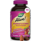 Nature's Way Alive! Women’s Multivitamin Gummy, Vitamins A, C, D3, E, 130ct | Berry Flavored, Daily Chewable Multivitamins for Women, B-Vitamins, Supports Immune, Heart, & Muscle Function*