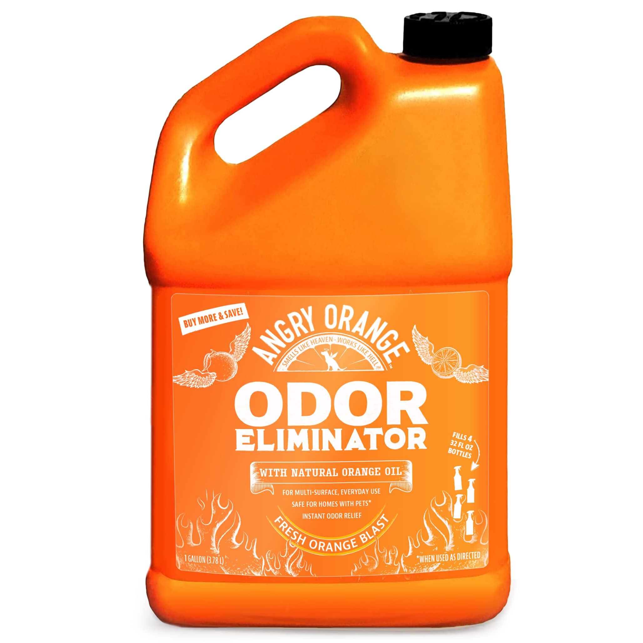 Buy now ANGRY ORANGE Pet Odor Eliminator for Dog and Cat Urine, Carpet Stains, and Strong Smells – Citrus Cleaner with Natural Orange Oil – 24 oz Citrus 128 Fl Oz at indiglob india