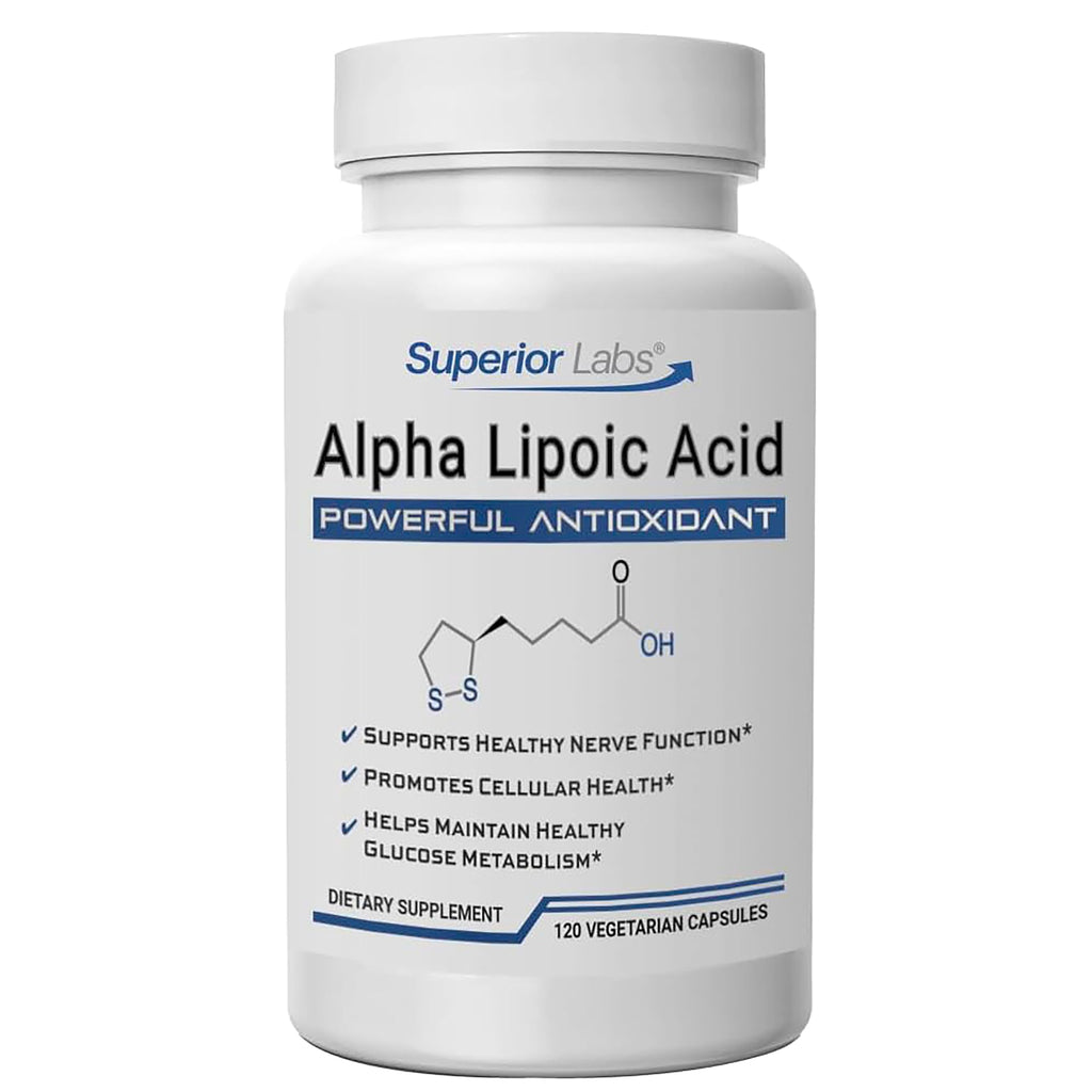 Superior Labs Alpha Lipoic Acid 600mg Capsules, Nerve Support, 120 Veg Caps