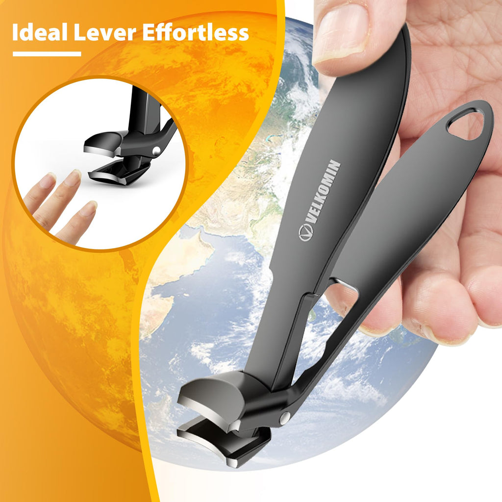 Toenail Clippers for Seniors, Long Handled Curved Head Nail Clippers with Catcher, Ultra-Sharp Heavy Duty for Thick Nails, Ergonomic Design for Men & Women, 18-Month Replacement Warranty