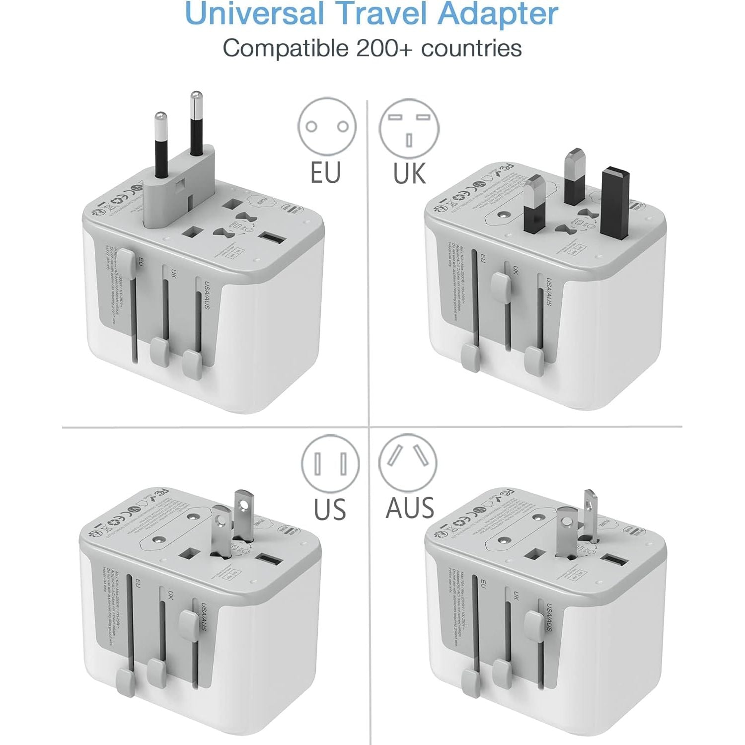 Buy now TESSAN Universal Travel Adapter, International Power Adapter 5.6A 28W 3 USB C 2 USB A Ports, Travel Worldwide Plug Adaptor, Outlet Wall Charger for Europe UK EU AUS (Type C/G/A/I) at indiglob india
