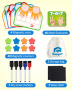 Coogam Montessori Math Manipulatives Number Counting Block, Magnetic Ten Frame Addition Subtraction Practice with Dry Erase Board, Educational Learning Toy Gift for 1st 2nd & 3rd Grade