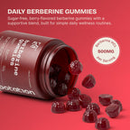 Berberine HCL 500mg Gummies with Ceylon Cinnamon, Milk Thistle, Apple Cider Vinegar & Inulin Fiber - Zero Sugar Vegan Non-GMO Supplement - 60 Count