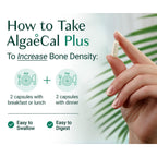 ALGAECAL Plus Calcium Supplement for Bone Density, D3 K2, 120 Caps, 3 Packs | Organic red algae calcium with D3 (1600 IU), K2 MK-7 (100mg), magnesium (350mg) & trace minerals for stronger bones.