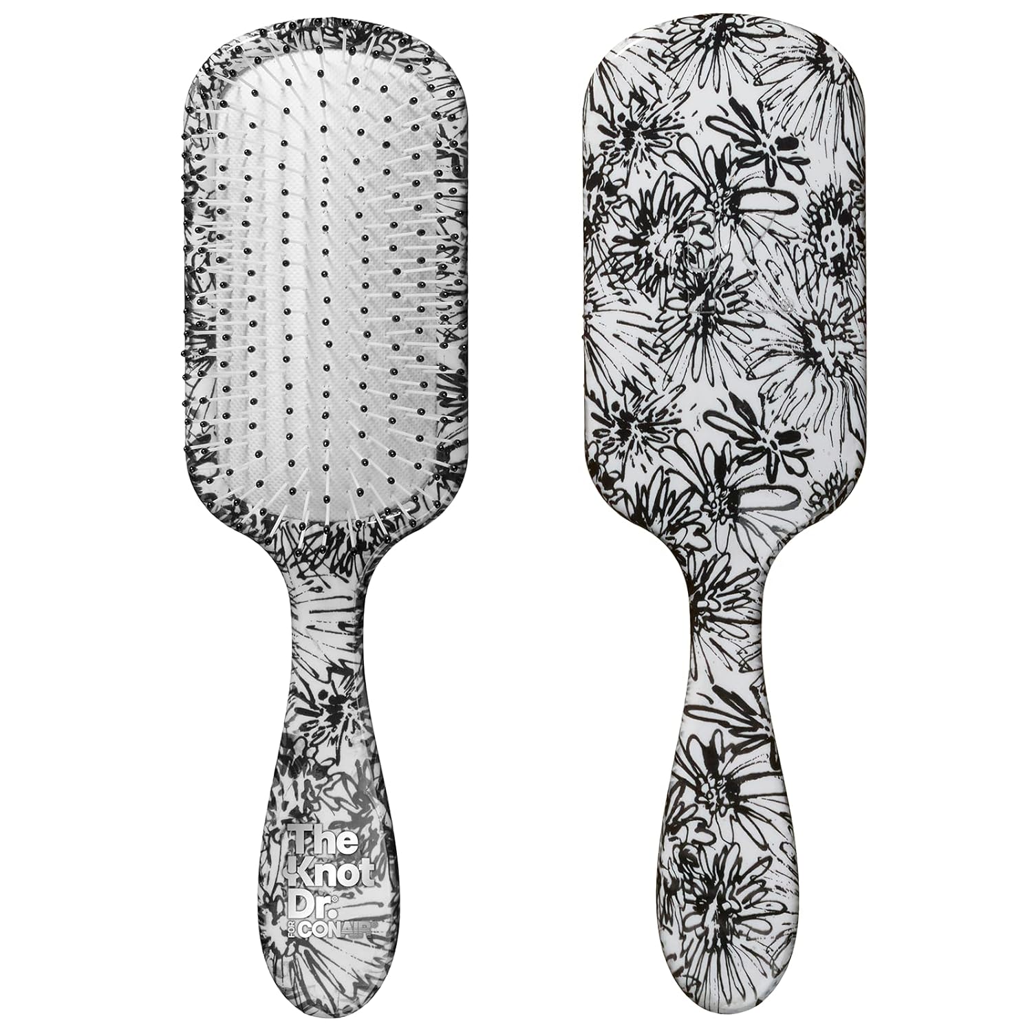 Buy now The Knot Dr. hair brush by Conair - Detangling hair brush - Removes Knots and Tangles in wet or dry Hair - hair brushes for women - Pink 1 Count (Pack of 1) Black White Floral at indiglob india