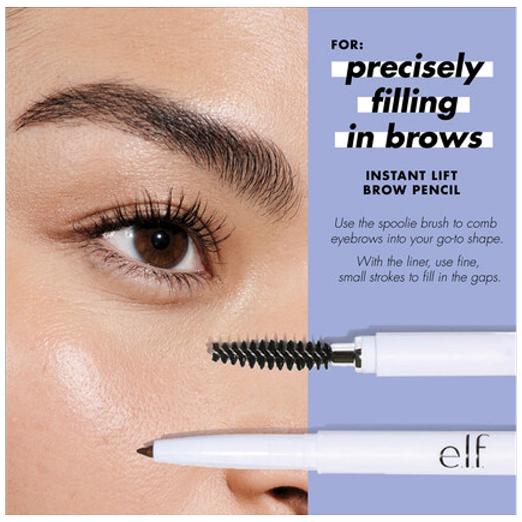 Buy now e.l.f. Instant Lift Brow Pencil, Dual-Sided, Precise, Fine Tip, Shapes, Defines, Fills Brows, Contours, Combs, Tames, Neutral Brown, 0.006 Oz at indiglob india