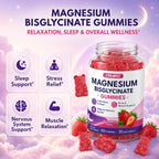 Magnesium Bisglycinate Gummies 400mg High Absorption Magnesium Bisglycinate Chelate, Supports Sleep, Relaxation, Muscle & Nerve Health,Sugar Free Strawberry Flavor 60 Gummies
