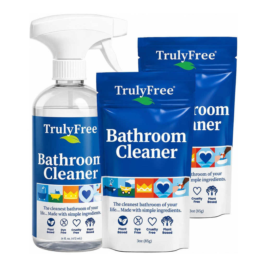 Truly Free Bathroom Cleaner Spray Kit - 16oz + 2 Fills, 3oz ea.
