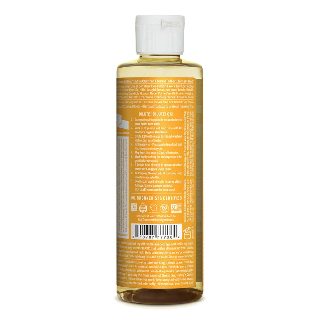 Buy now Dr. Bronner's - Pure-Castile Liquid Soap (Citrus, 8 ounce) - Made with Organic Oils, 18-in-1 Uses: Face, Body, Hair, Laundry, Pets and Dishes, Concentrated, Vegan, Non-GMO at indiglob india