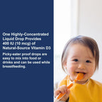 Buy now Carlson - Baby's Super Daily D3, Baby Vitamin D Drops, 400 IU (10 mcg) per Drop, 1-Year Supply, Vegetarian, Liquid Vitamin D for Infants and Toddlers, Unflavored, 365 Drops at indiglob india