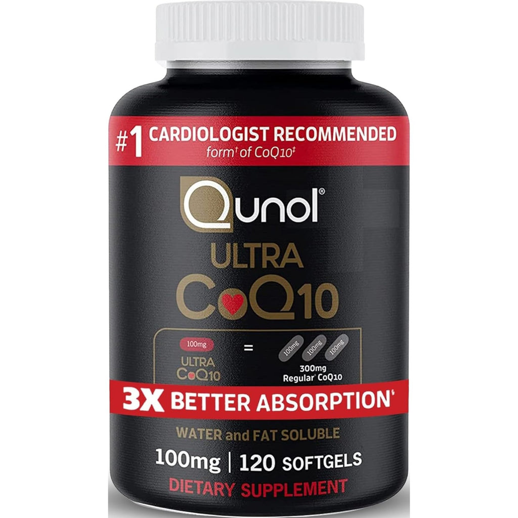 Qunol Ultra CoQ10 100mg, 3X Better Absorption, Antioxidant, 120 Softgels | #1 Cardiologist Recommended Supplement for Heart Health, Coenzyme Q10 Supplement to support Vascular Health & Cellular Energy