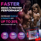 Creatine Monohydrate Gummies 5000MG, Creatine Gummy for Men & Women 120Ct | Pre-Workout for Adults, Creatine Gummy with L-Taurine, BCAA 2:1, B12/6 for Muscle Support, Enhance Strength, Energy Boost