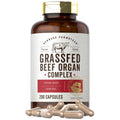 Carlyle Grass Fed Beef Organ Complex | 200 Capsules | Pasture Raised | Grain Free | with Desiccated Liver, Kidney, Pancreas, Heart, Spleen | Non-GMO, Gluten Free | by Herbage Farmstead