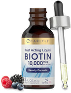 Carlyle Liquid Biotin 10000mcg | 2 oz | Extra Strength Drops