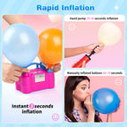 Balloon Pump Electric Portable Dual Nozzle Air Pump for Balloons Blower Pump Inflator for Decoration, Birthday Party [110V~120V, 600W, Bright Pink]