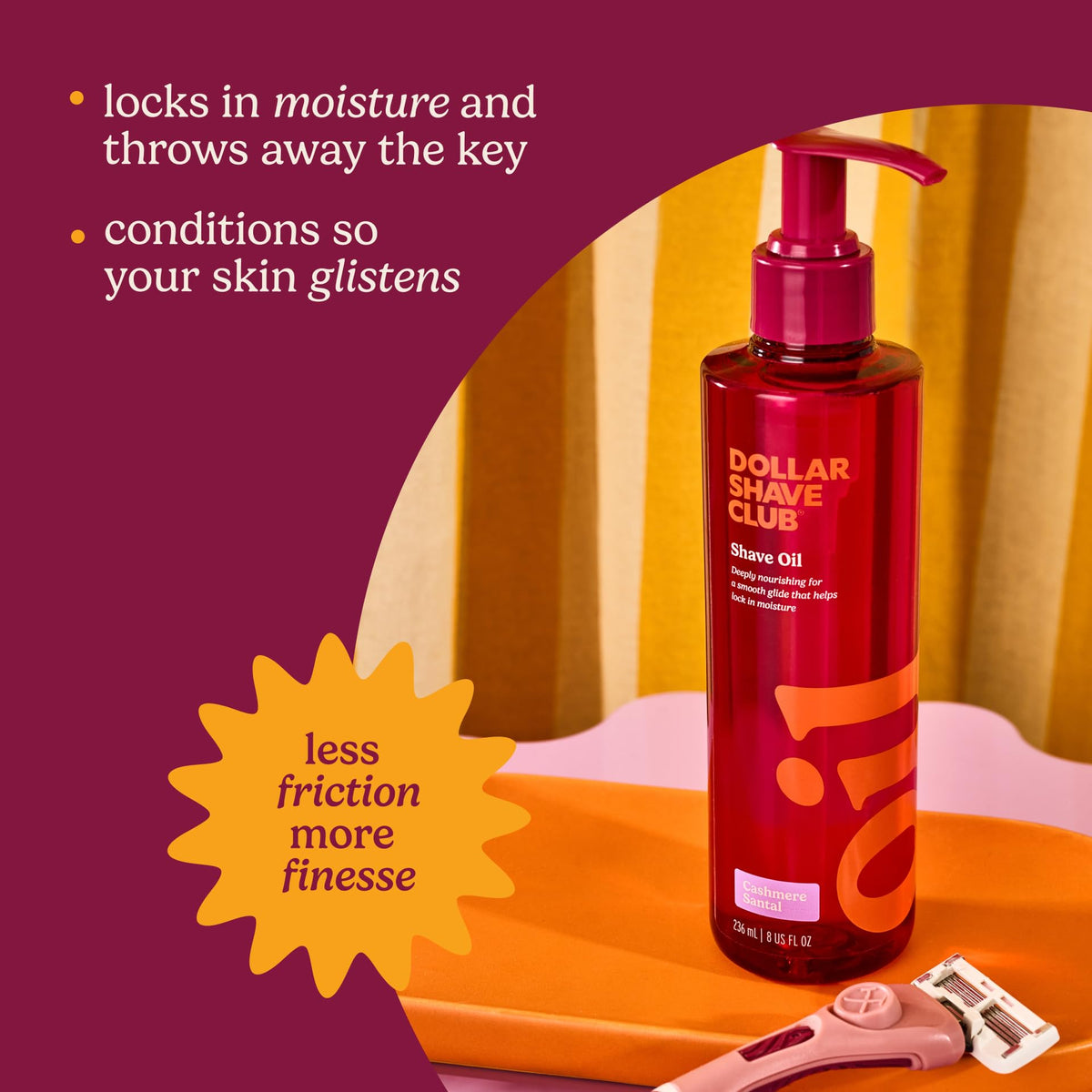Dollar Shave Club For Women - Shave Oil 8oz (2 Pack) - Easy Glide Shave Aid